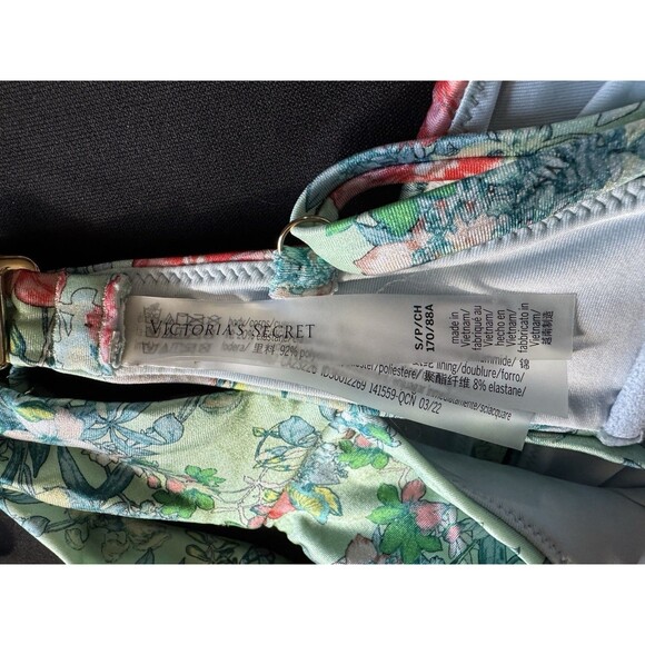 Victoria Secret Floral Butterfly - Wrap Longline Bikini Top (S) & Bottoms (M) - Picture 6 of 7